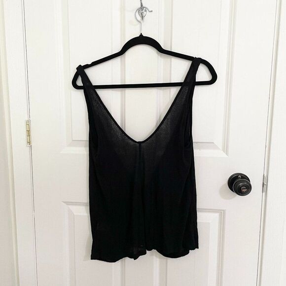 Women Free People V Neck Tank Top Black Small - Picture 1 of 9